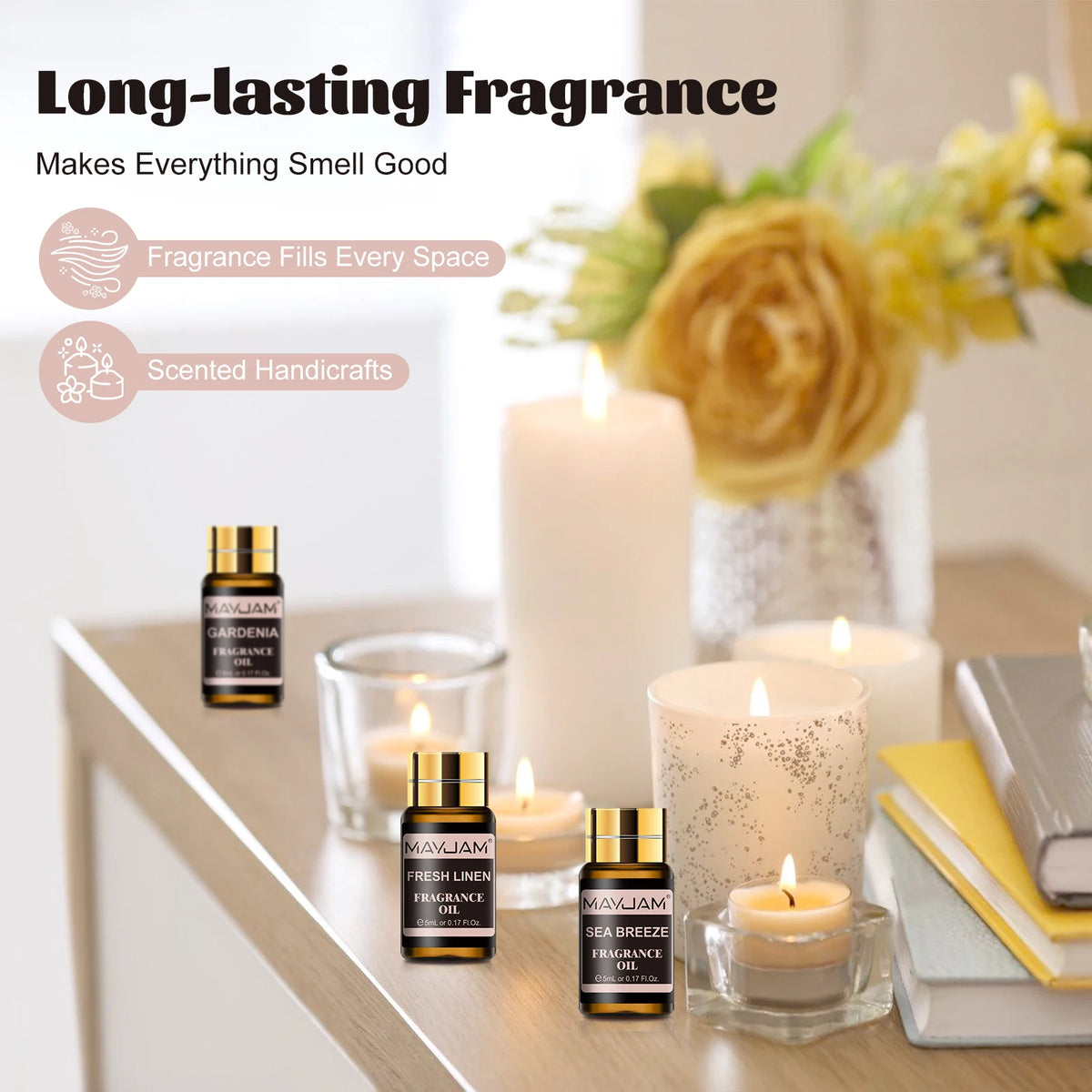 MAYJAM Fragrance Oils Set for Diffusers Burners and Candle Making