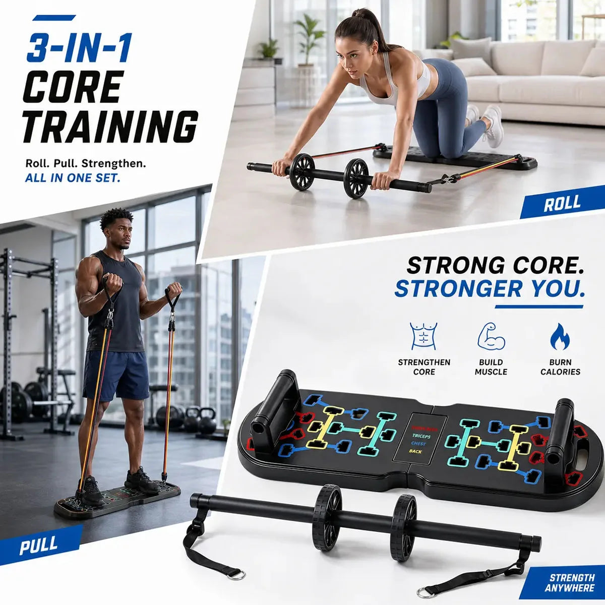 Portable Home Gym Full Body Kit With Push Up Board