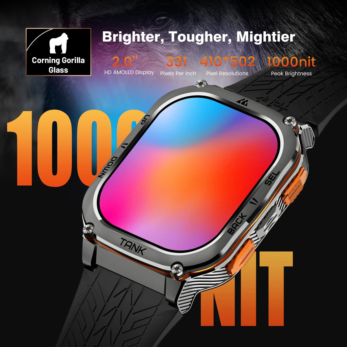 KOSPET Tank M3 Ultra GPS Smartwatch Bluetooth Calling Health Tracking