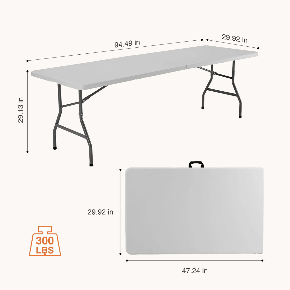 JHK Portable Folding Table With Safety Lock For Outdoor Dining