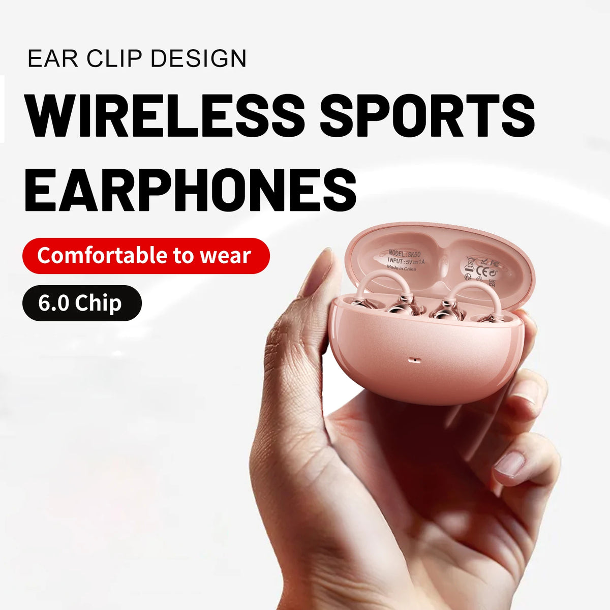 INSONIXN Open Ear Clip Wireless Bluetooth Earbuds With Microphone