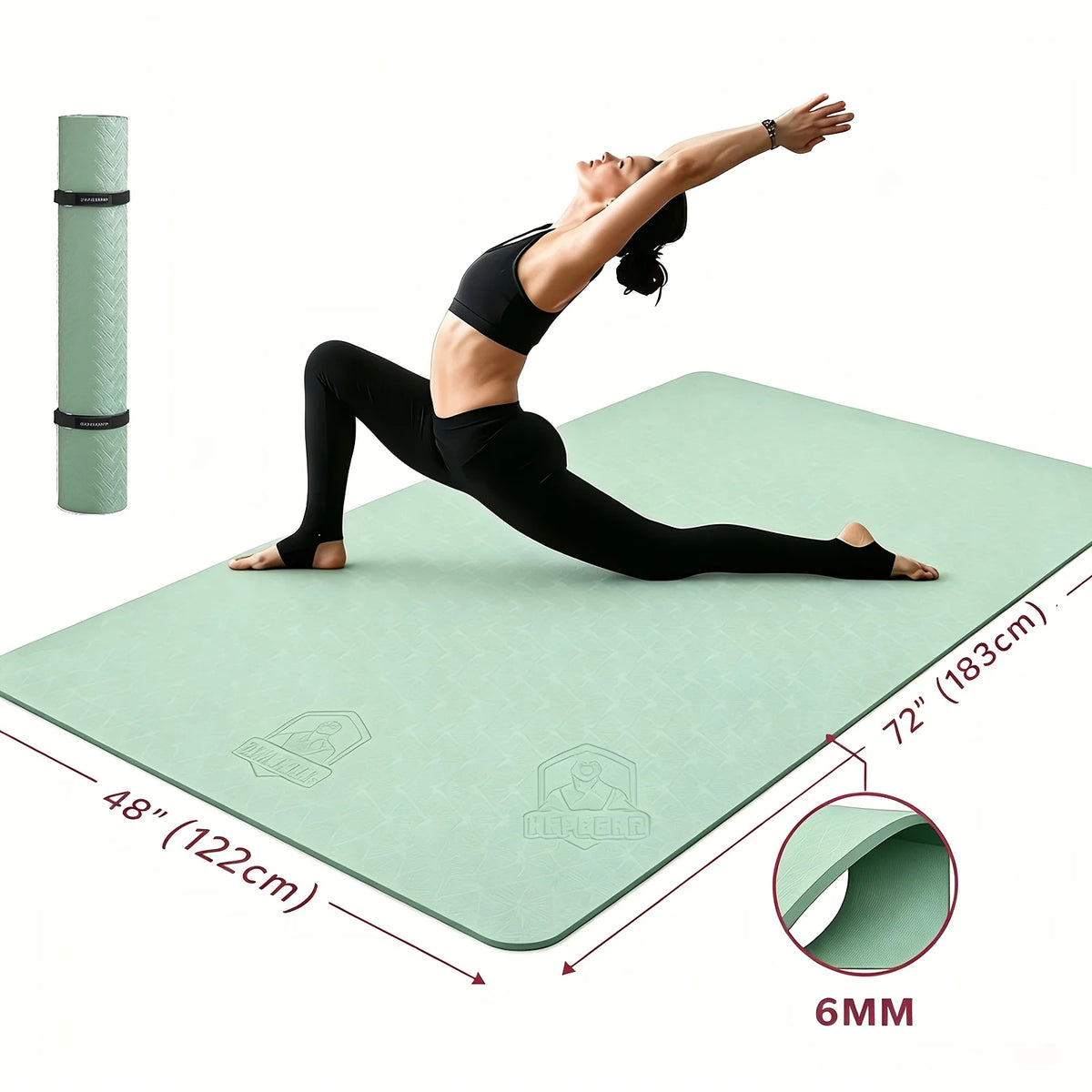 HAPBEAR Extra Large Non Slip TPE Yoga Mat for Fitness