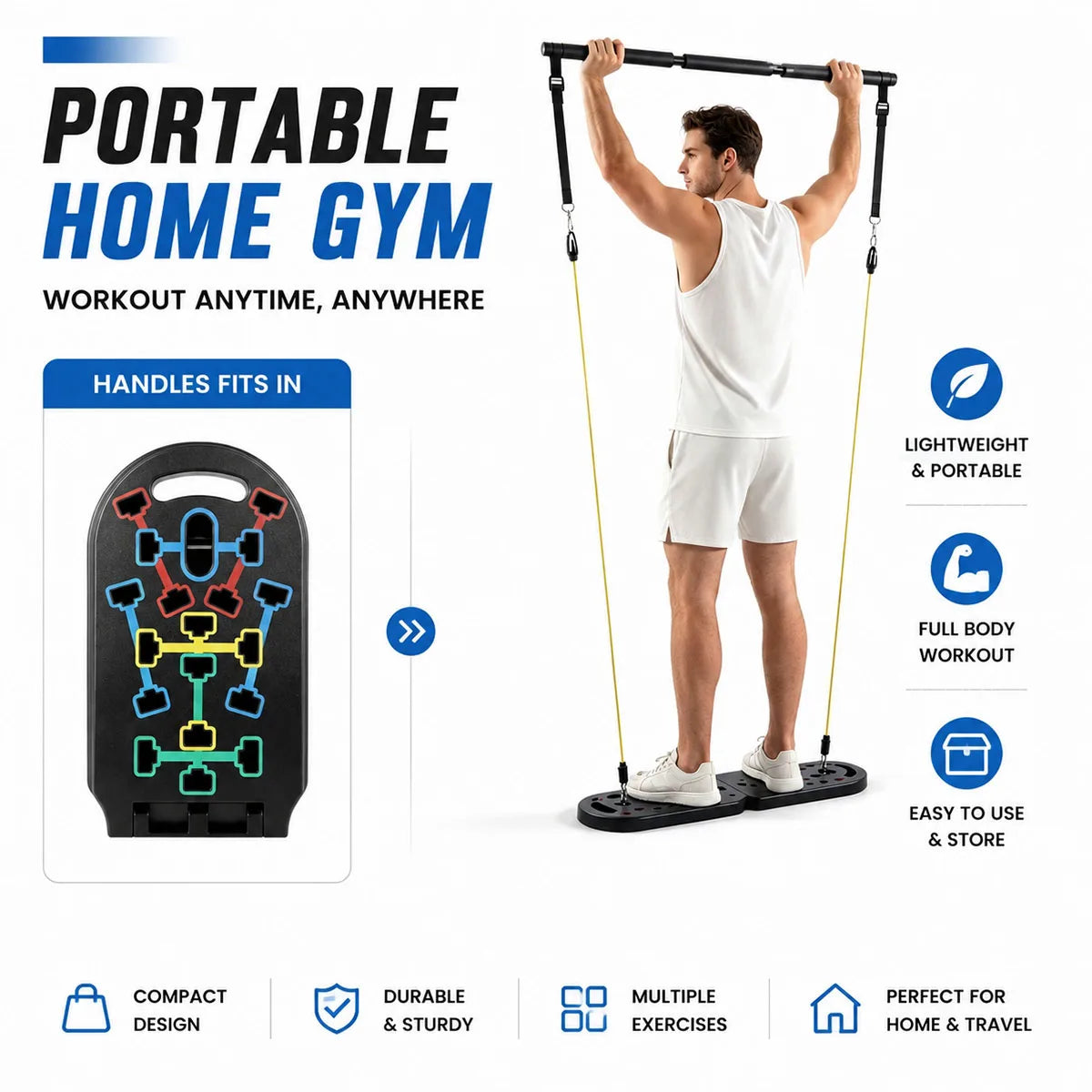 Portable Home Gym Full Body Kit With Push Up Board