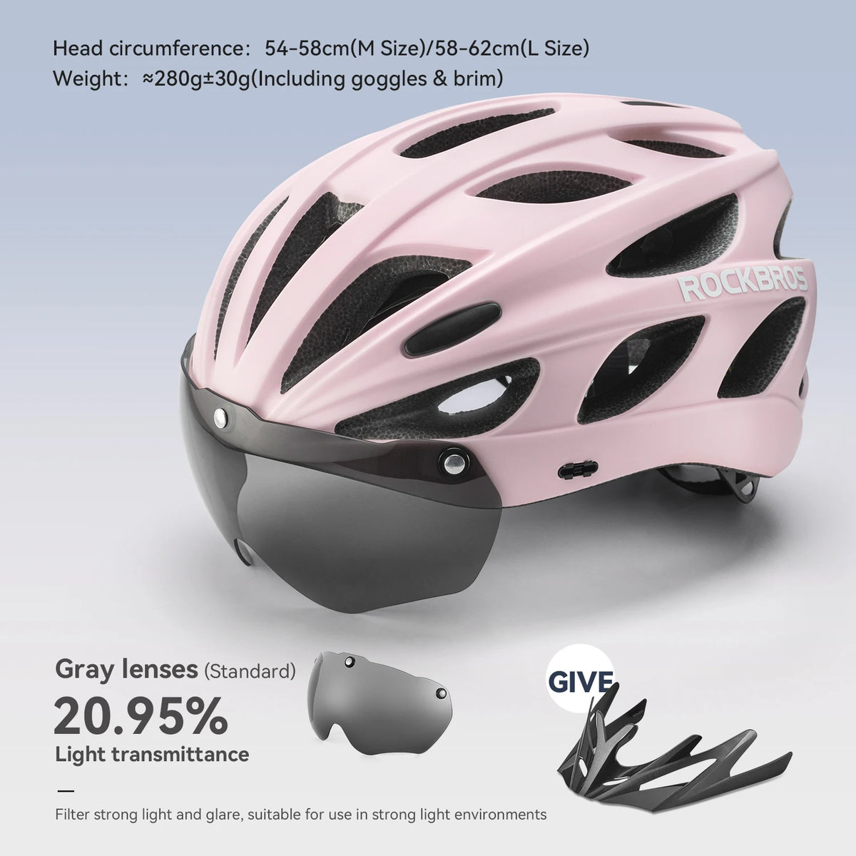 ROCKBROS Integrated Cycling Helmet With Goggles For MTB Road Bikes