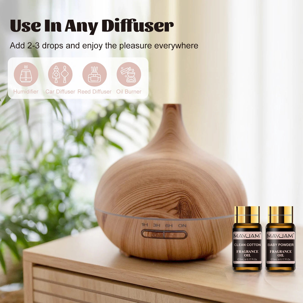 MAYJAM Fragrance Oils for Diffusers, Candles, and Home Aromatherapy