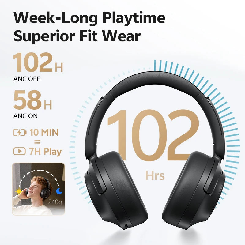 QCY H3S Wireless Headphones With Noise Cancellation And Spatial Sound