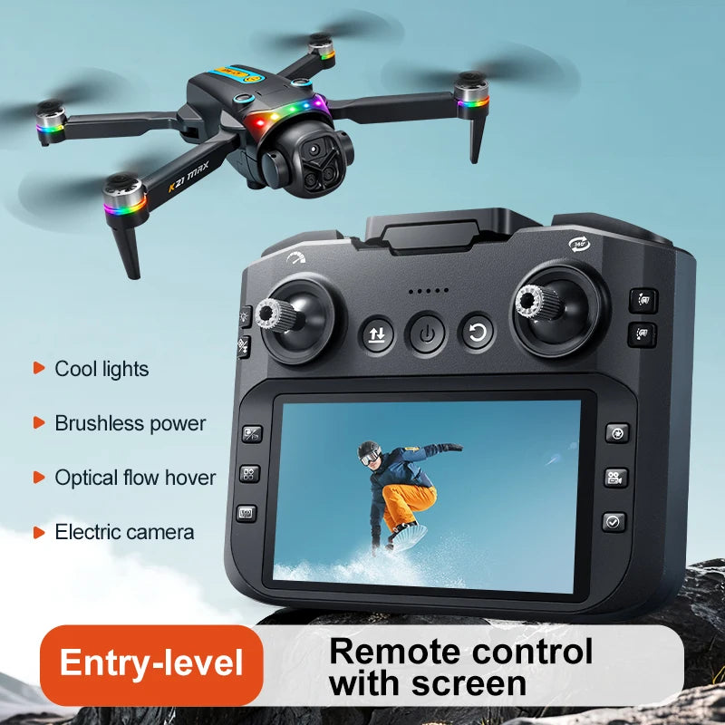 ZNLYRION K21MAX Foldable Brushless Drone With Screen Remote Dual Cameras